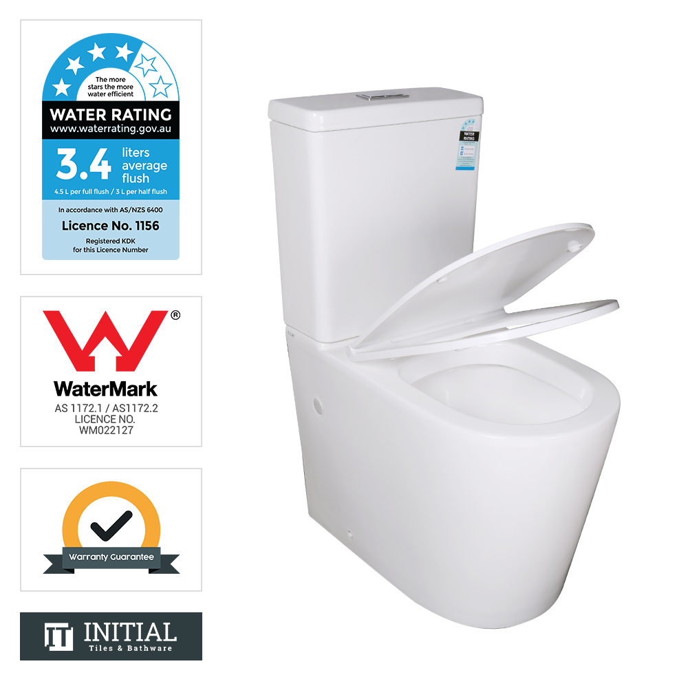 Vevo Tornado Back to Wall Toilet Suite Ceramic White 655X360X865 ,