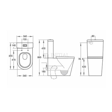 Vevo Tornado Back to Wall Toilet Suite Ceramic White 655X360X865 ,