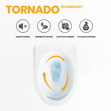 Vegas Tornado Back to Wall Toilet Suite Ceramic White 630X380X835 ,