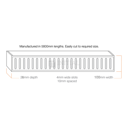 Bathroom Wide Standard Floor Waste Midnight 1100~5600mm ,