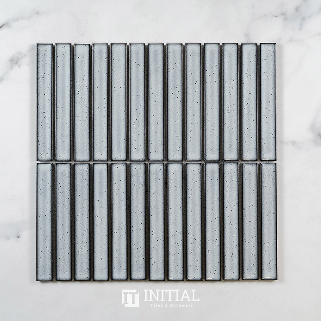 Feature Mosaic Kitkat Brookvale Speckled Concave Surface Gloss Antique Grey 296X298 ,
