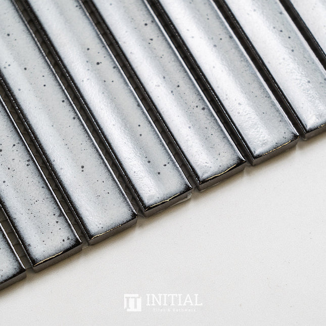 Feature Mosaic Kitkat Brookvale Speckled Concave Surface Gloss Antique Grey 296X298 ,