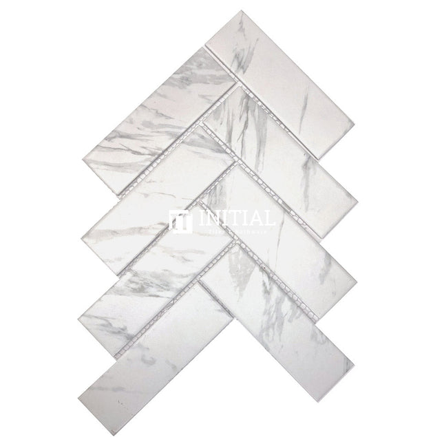 Feature Mosaic Persian Carrara Look Mosaic Big Herringbone Matt 210X270 ,