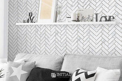 Feature Mosaic Persian Carrara Look Mosaic Big Herringbone Matt 210X270 ,