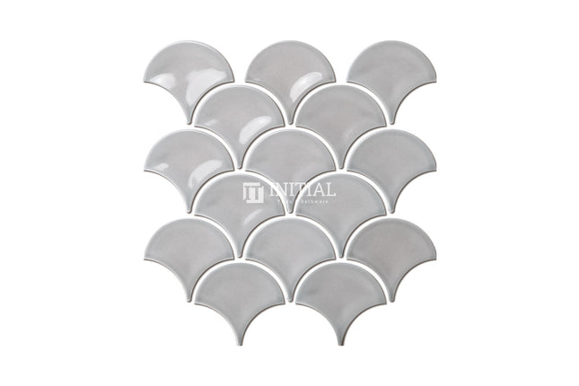 Feature Mosaic Shell Fish Scale Mosaic Gloss Ash Grey 259X273 ,