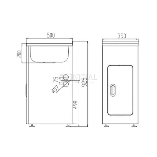 Freestanding Stainless Steel Laundry Tub 30L 390X500X925 ,