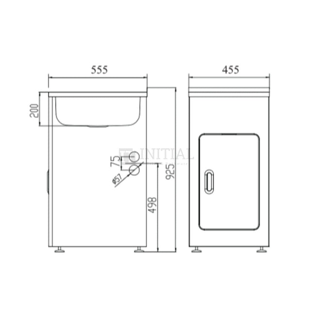 Freestanding Stainless Steel Laundry Tub 35L 455X555X925 ,