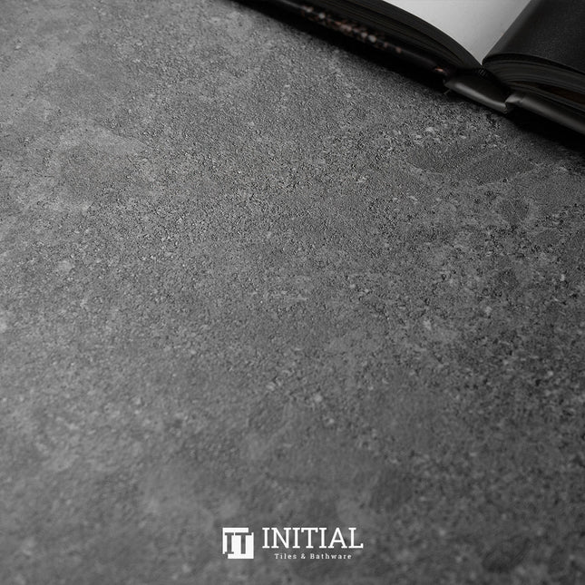 Terrazzo Look Bathroom Floor Tile Black Matt 600X600 ,