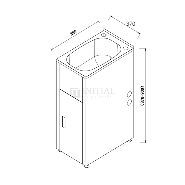 Freestanding Stainless Steel Laundry Tub 30L 370X560X870 ,