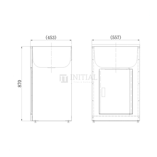 Freestanding Stainless Steel Laundry Tub 35L 560X455X870 ,