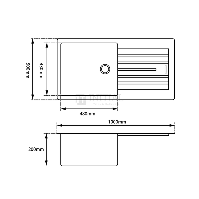 Granite Quartz Stone Kitchen & Laundry Sink Black 1000X500X200 ,