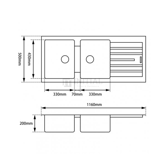 Granite Quartz Stone Kitchen & Laundry Sink White 1160X500X200 ,