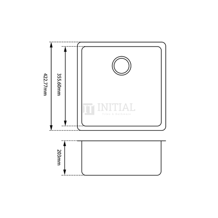 Sqaure Granite Quartz Stone White Kitchen & Laundry Sink 422X422X203 ,