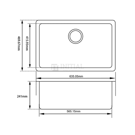 Sqaure Granite Quartz Stone White Kitchen & Laundry Sink 635X469X241 ,