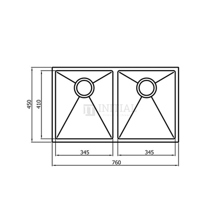 Square Stainless Steel Kitchen Sink 760X450X220 ,