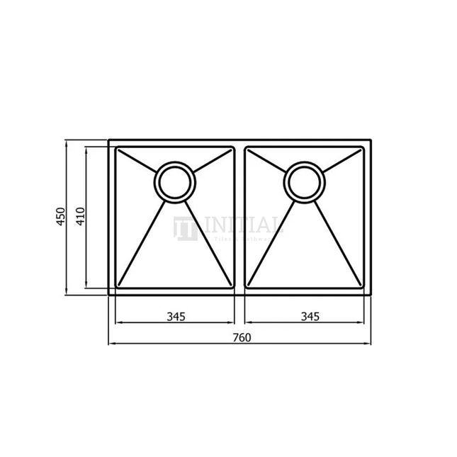 Square Stainless Steel Kitchen Sink 760X450X220 ,