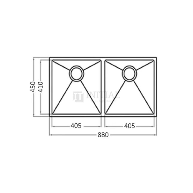 Square Hand Made Stainless Steel Kitchen Sink 880X450X220 ,