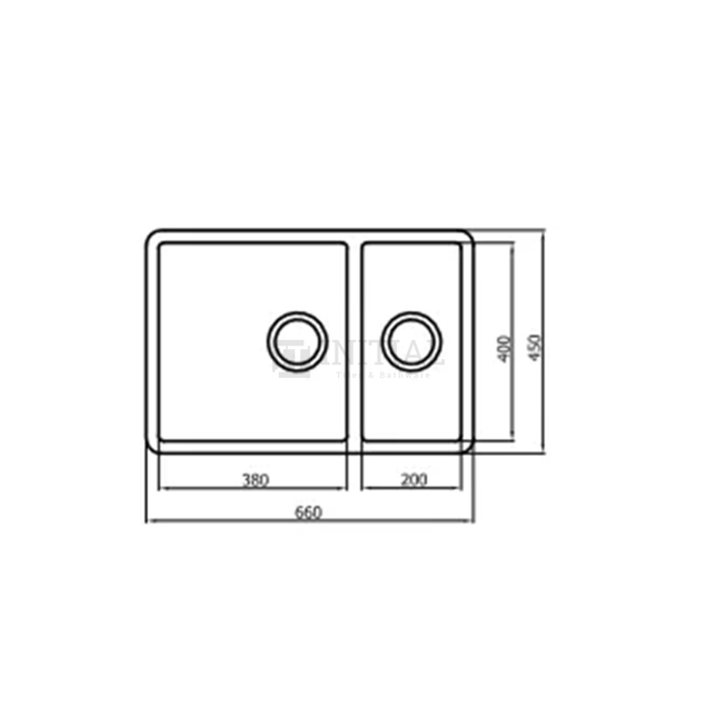 Square Stainless Steel Kitchen Sink 660X450X200 ,