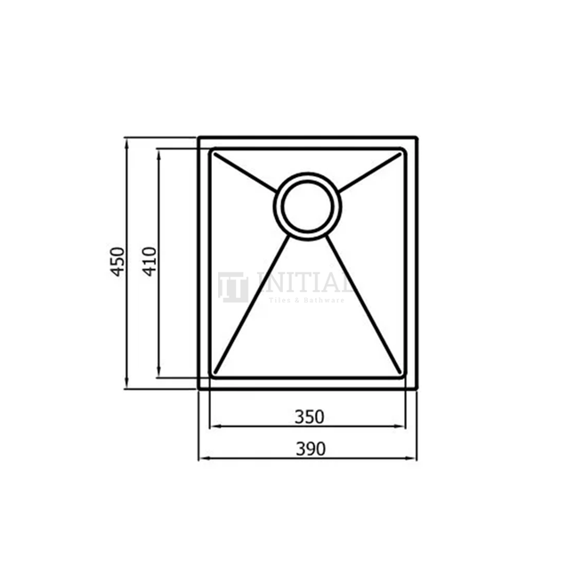 Square Hand Made Stainless Steel Kitchen Sink 390X450X220 ,