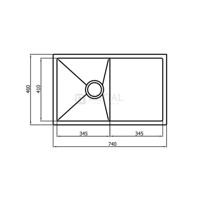 Square Hand Made Stainless Steel Kitchen Sink 740X460X220 ,