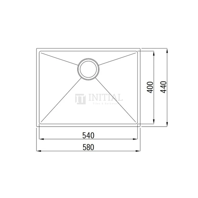 Square Hand Made Stainless Steel Kitchen Sink 580X440X220 ,