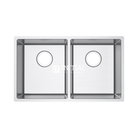 Square Stainless Steel Kitchen & Laundry Sink 740X440X200 ,