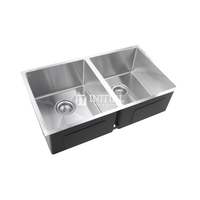 Square Stainless Steel Kitchen & Laundry Sink 770X450X215 ,