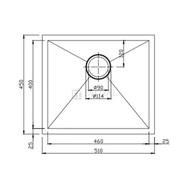 Square Stainless Steel Kitchen & Laundry Sink 510X450X230 ,