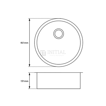 Round Granite Quartz Stone Kitchen & Laundry Sink Black 460X460X190 ,
