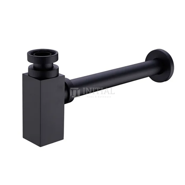 Bathroom Basin Square Solid Brass Bottle Trap 40mm Matt Black ,