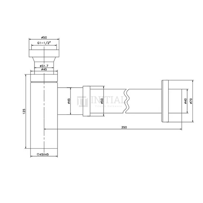 Bathroom Basin Square Solid Brass Bottle Trap 40mm Matt Black ,