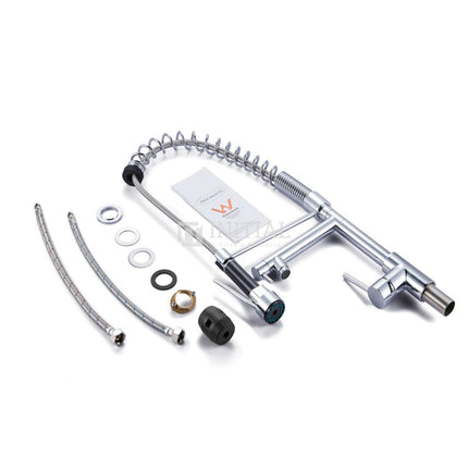 Kitchen Round Spring Commercial Double Spout Sink Chrome Mixer ,