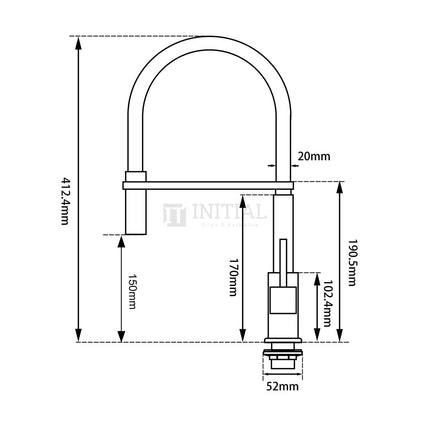 Kitchen Square Matt Black 360° Swivel Sink Mixer ,