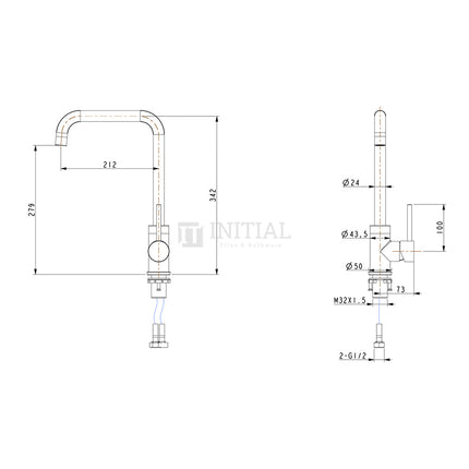 Kitchen Gooseneck Matt Black 360° Swivel Sink Mixer ,