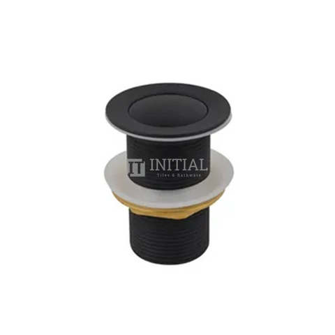 Standard Brass Basin Push Button Waste Without Overflow Matt Black 32mm ,