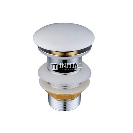 Mushroom Basin Pop Up Waste With Overflow Gloss White Ceramic Cover 32mm ,
