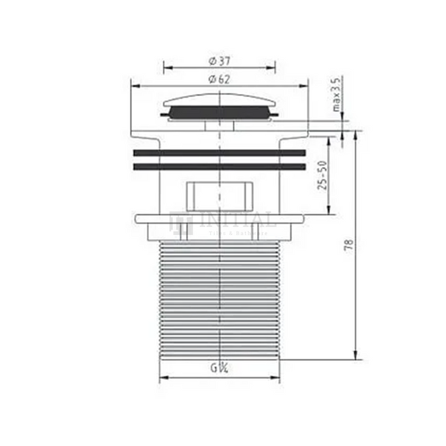 Standard Brass Basin Pop Up Waste With Overflow Chrome 32mm ,