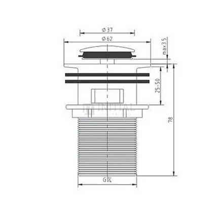 Standard Brass Basin Pop Up Waste With Overflow Chrome 32mm ,