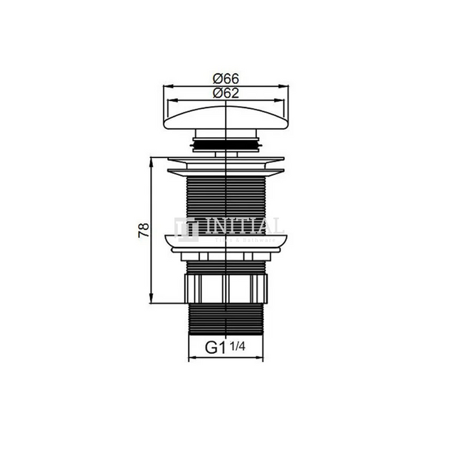 Mushroom Basin Pop Up Waste Without Overflow Chrome 32mm ,