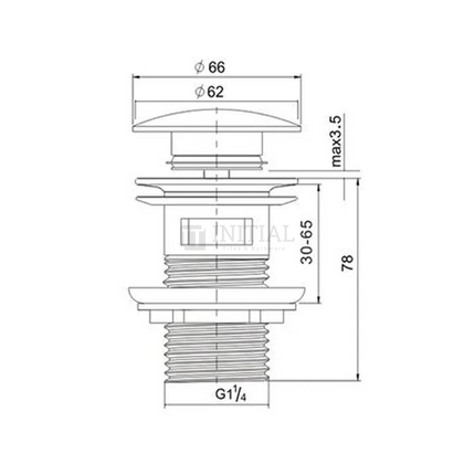 Mushroom Basin Pop Up Waste With Overflow Gloss White Ceramic Cover 32mm ,