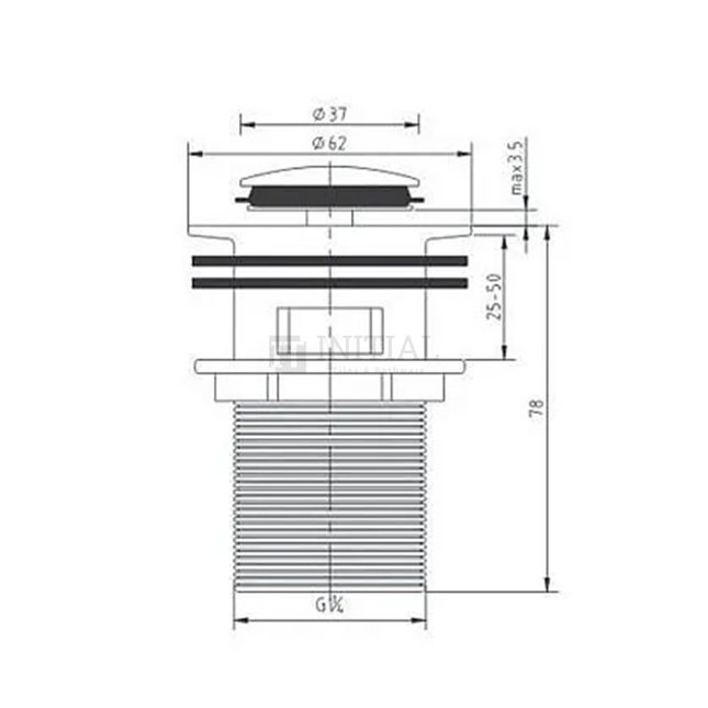 Standard Brass Basin Pop Up Waste With Overflow Matt Black 32mm ,