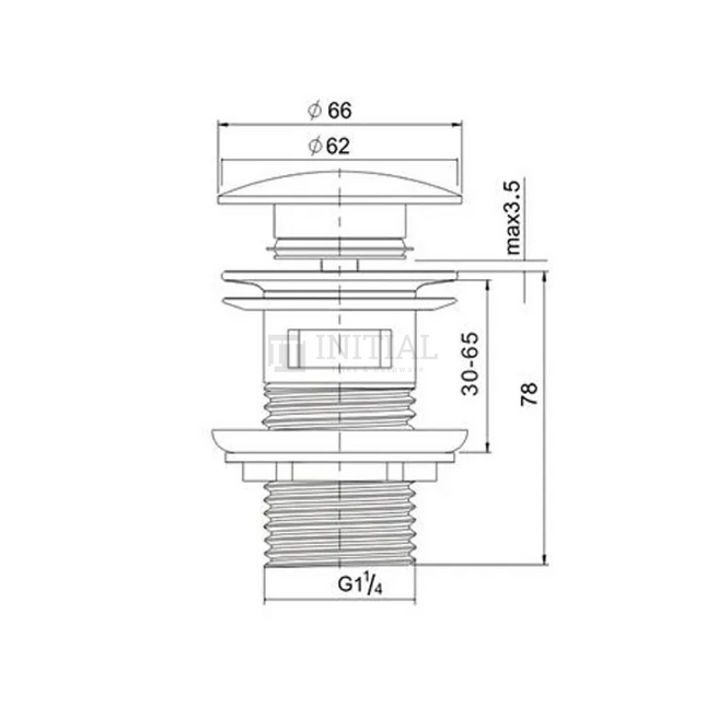 Mushroom Basin Pop Up Waste With Overflow Matt Black 32mm ,