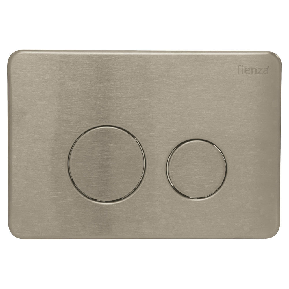 Fienza R&T Round Button Flush Plate, 6 Colours , Brushed Nickel