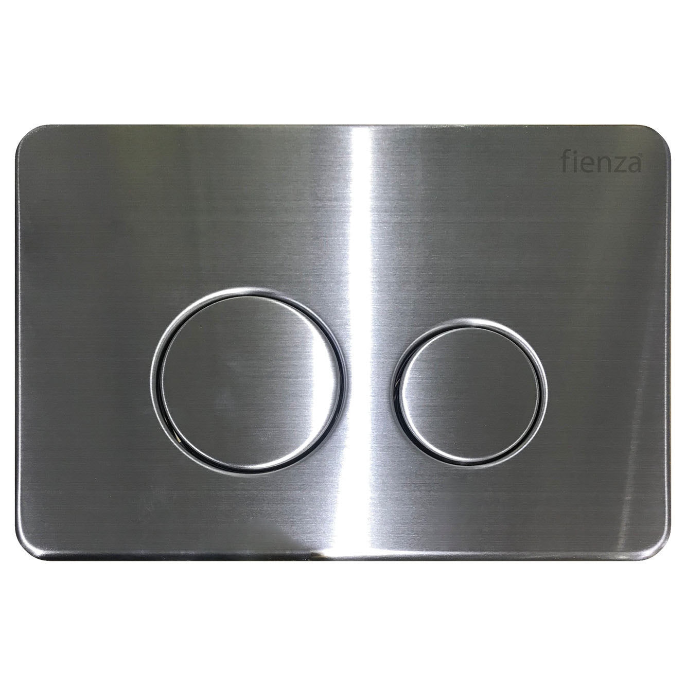 Fienza R&T Round Button Flush Plate, 6 Colours , Brushed Stainless Steel