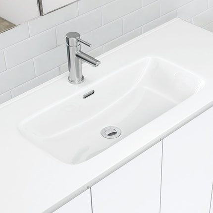 Fienza Quest Gloss White 1200 Wall Hung Cabinet, 2 Solid Drawers ,