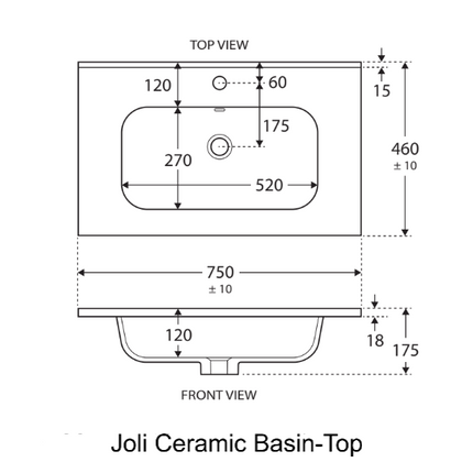 Fienza UniCab 750 Gloss White Cabinet on Legs, Left Hand Drawers, Solid Doors ,