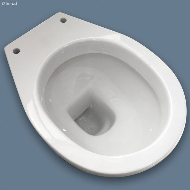 Fienza Stella Care Adjustable Link Toilet Suite, Blue Seat, Large Flush Button ,