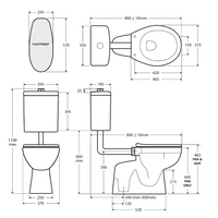 Fienza Accessible Toilet Care Kit 2 with Right Hand 40° Rail ,