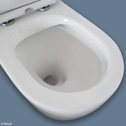 Fienza Koko Back to Wall Toilet Suite, Gloss White, Slim Seat ,