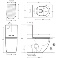 Fienza Koko Back to Wall Toilet Suite, Gloss White, Slim Seat ,